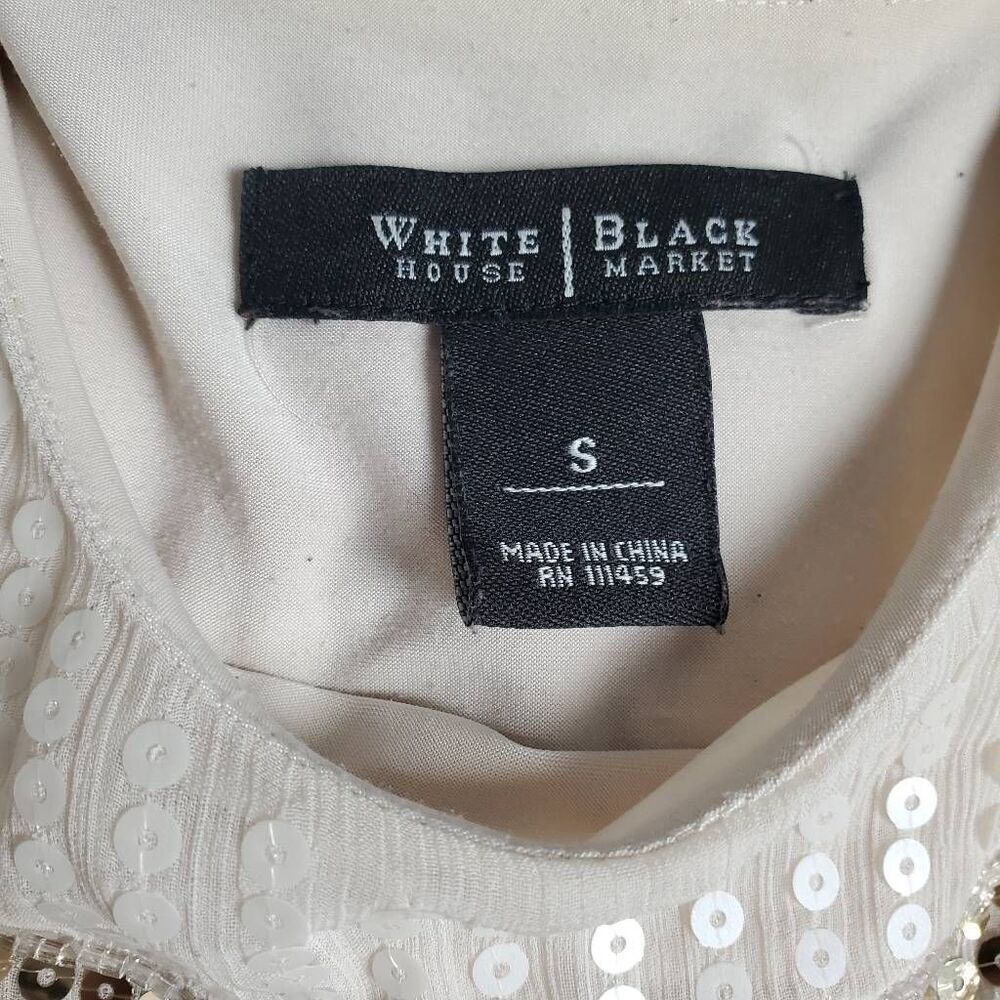 White House Black Market Blush Sequin Stripe Tank - Picture 5 of 9